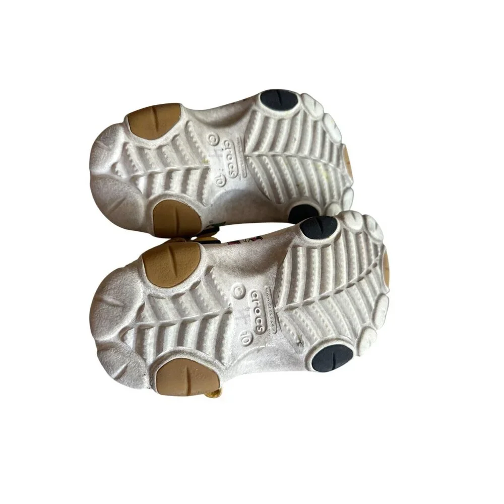 Disney Mickey Mouse Kids Crocs Size 10 Iconic Comfort Adjustable Strap White & B - Picture 4 of 4